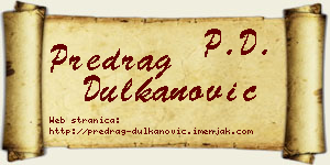 Predrag Dulkanović vizit kartica